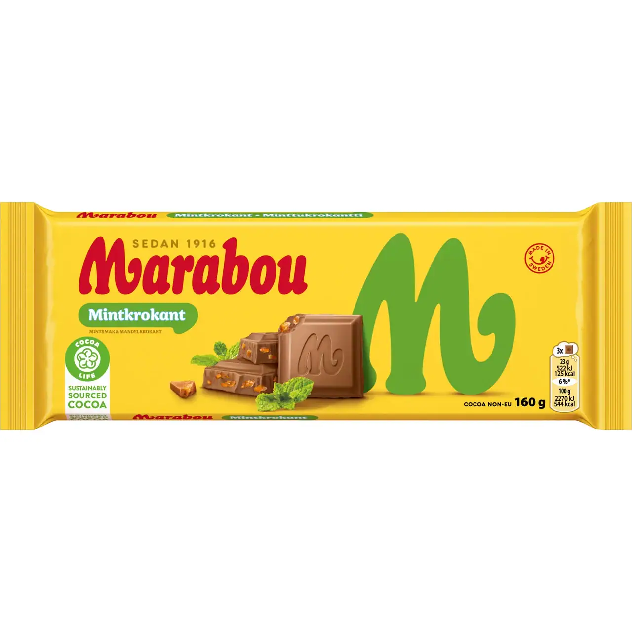 schwedische Lebensmittel online kaufen Marabou Schokolade choklad Vollmilchschokolade mintkrokant mint krokant minze minzkrokant