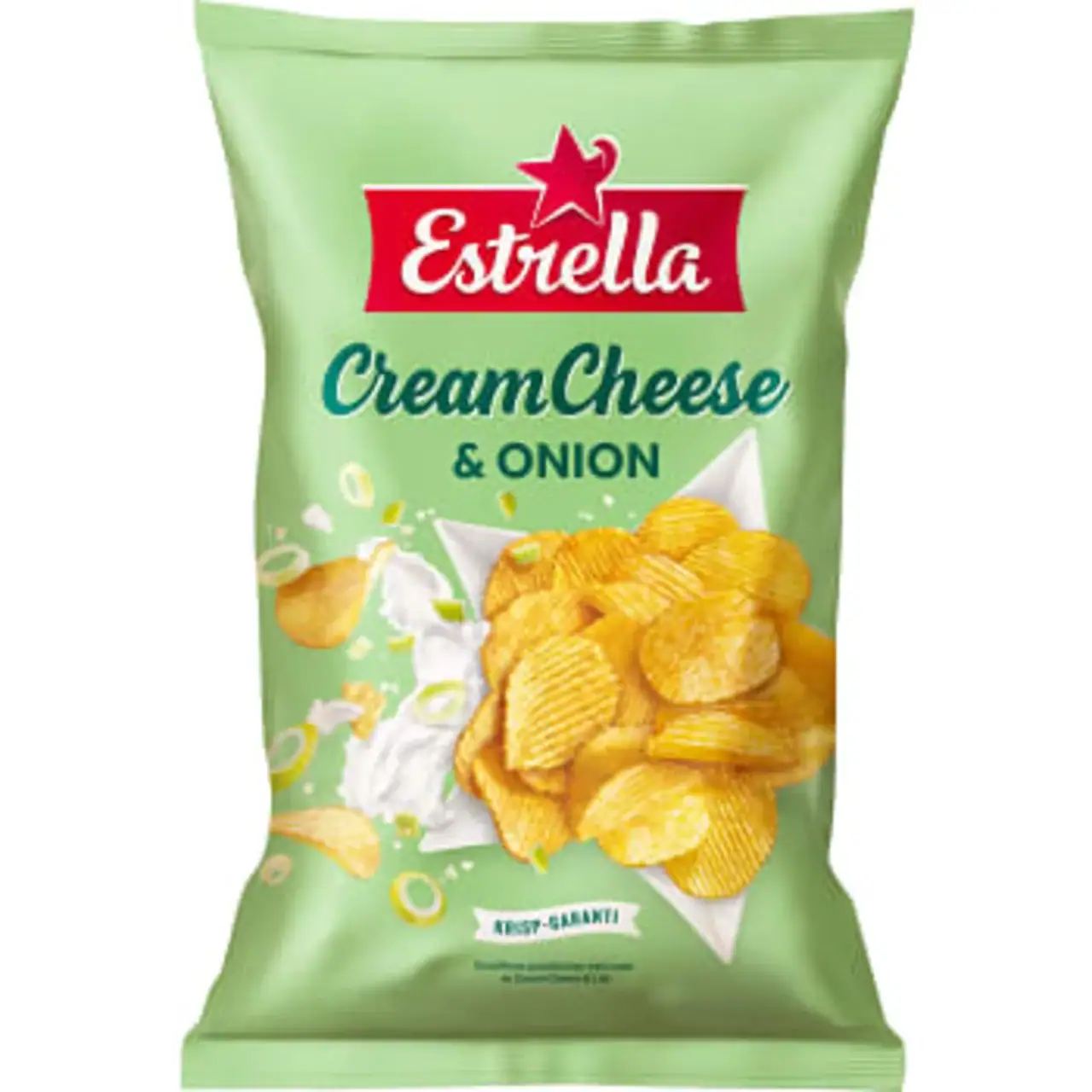 Estrella Cream Cheese & Onion 275g 3 schwedische Lebensmittel online kaufen Chips Estrella Cream Cheese Onion Frischkäse Zwiebel knusprig