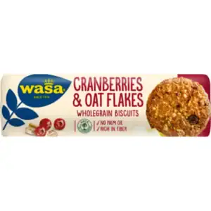 schwedische Lebensmittel Wasa Kekse Keks Biskuit Biscuit Cranberries Oat Flakes Hafer Haferflocken Apfel Haselnuss Haselnüsse Vollkorn Vollkornkeks