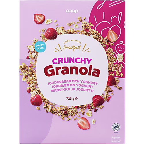 Coop Granola Crunchy Jordgubbar Yoghurt myeatnordic