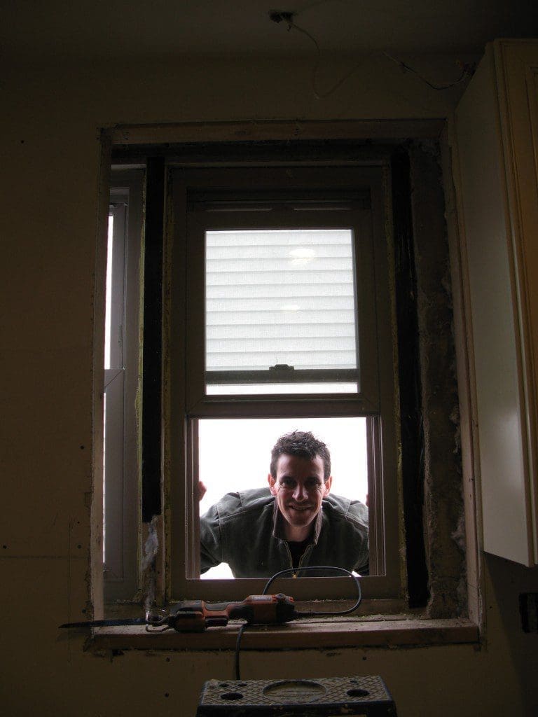 Mark peering in the kitchen window 5 Sustainable Home Upgrades That Save Energy and Money MyFixitUpLife Mark Window MyFixitUpLife