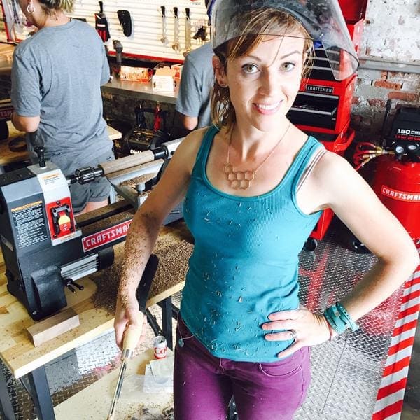 Theresa is enjoying her lathe time Whats your dream workshop  MyFixitUpLife
