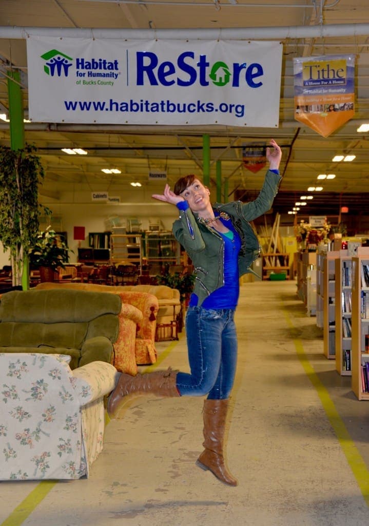 2016 Habitat for Humanity ReStore Bucks County Chalfont DIY Workshop Theresa jumping How to Choose Home Decor That Makes Life Way Easier MyFixitUpLife home decor shopping theresa myfixituplife