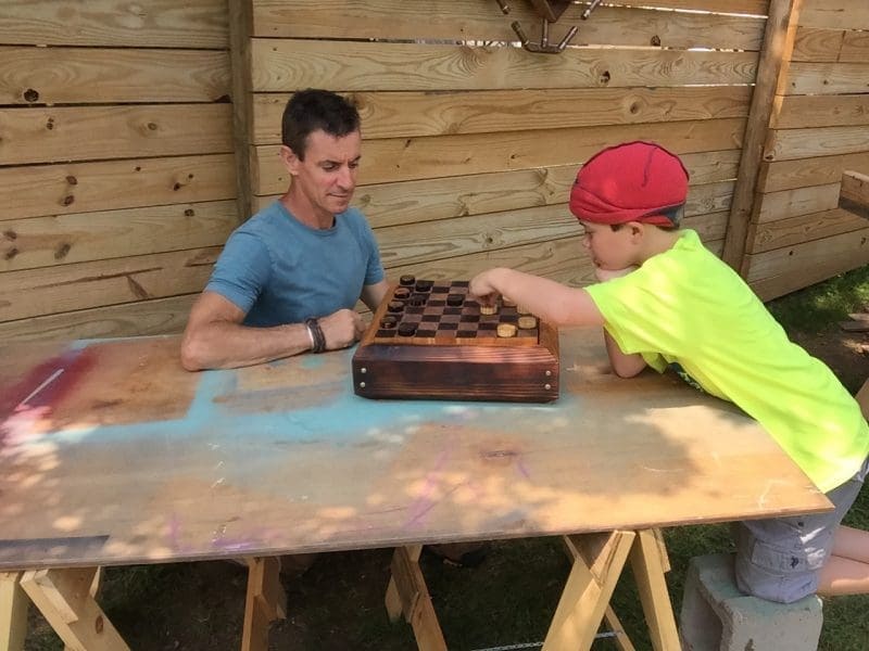 DIY woodworking project: How I made a burnt wood checkerboard ...