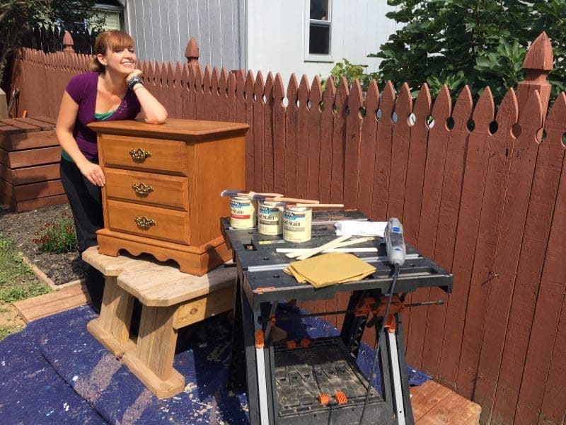 Theresa MyFixitUpLife Habitat Minwax before tools   challenges of a DIY life