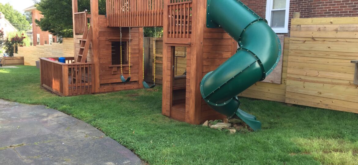 backyard wood playset
