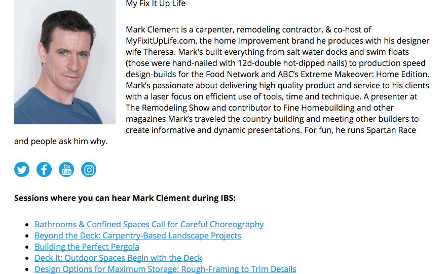 Mark IBS2018 Speaking MyFixitUpLife NAHB