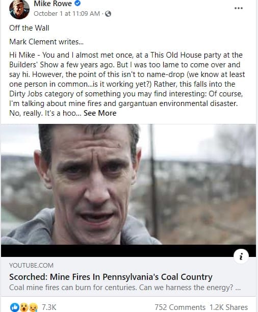 Mark Clement Scorched MyFixitUpLife Mike Rowe Mine fires documentary Mike Rowes take on Scorched MyFixitUpLife MyFixitUpLife MyFixitUpLife