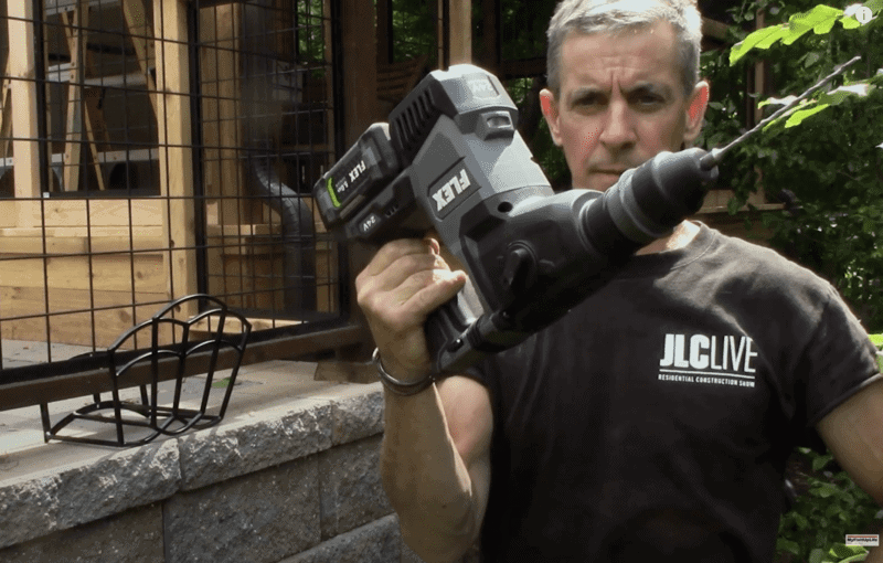 Mark MyFixitUpLife hang hose holder rotary hammer How to hang a hose holder on a concrete wall MyFixitUpLife MyFixitUpLife Mark MyFixitUpLife hang hose holder rotary hammer