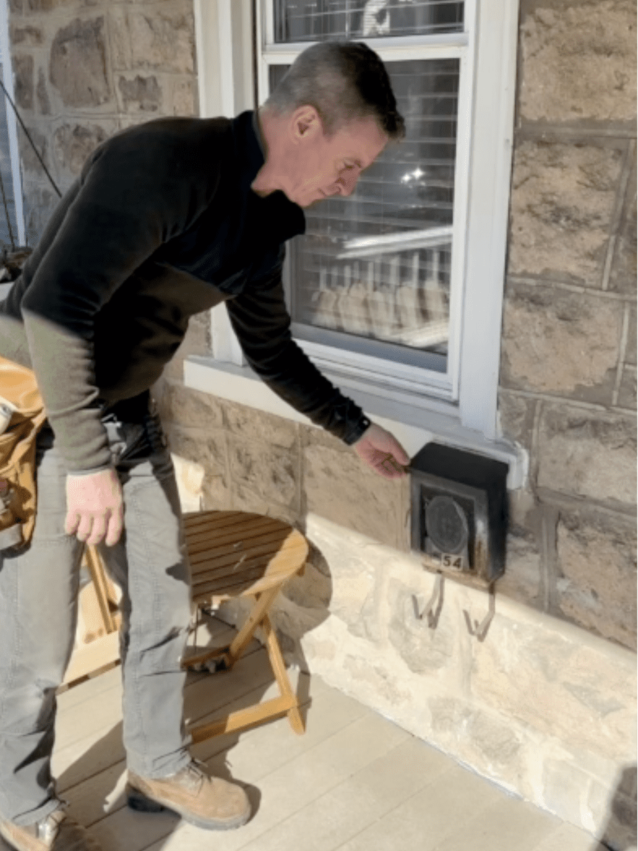 Mailbox before Mark MyFixitUpLife 5 How to hang a mailbox on a stone house MyFixitUpLife MyFixitUpLife Mailbox before MyFixitUpLife