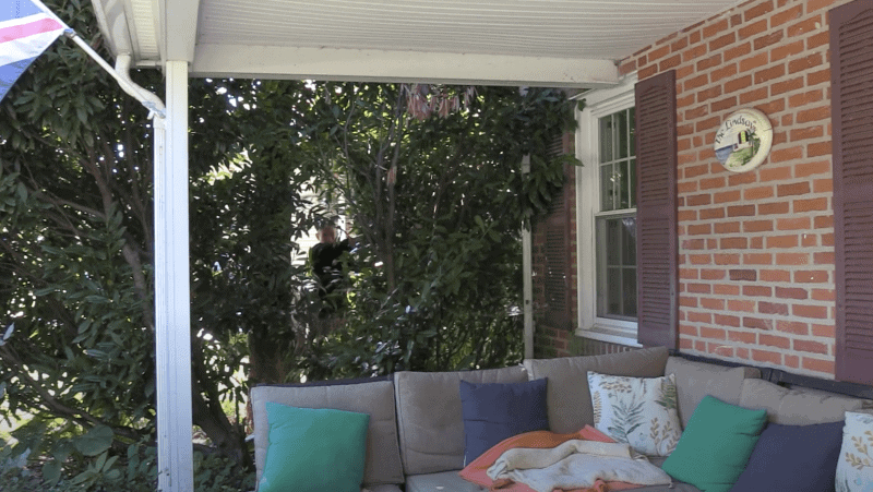 Privacy Screen Fence Before MyFixitUpLife How to Plan a Backyard Privacy Screen MyFixitUpLife Before privacy screen fence front porch MyFixitUpLife