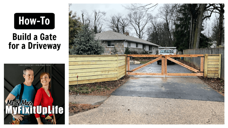 MyFixitUpLife YouTube Thumbnail driveway gate 34 How To Build a Wood Driveway Gate MyFixitUpLife how to build a wood driveway gate DIY driveway gate by MyFixitUpLife