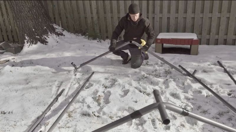 Screenshot How to Build a Handy Winter Jobsite Office Carport MyFixitUpLife Assemble the frame of the Abba Patio Carport for winter jobsite carport office MyFixitUpLife