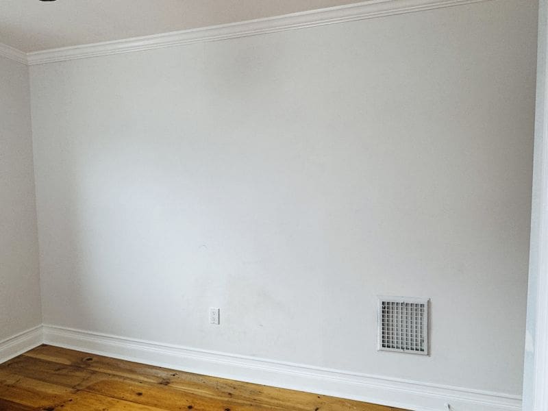 Before wood wall MyFixitUpLife How to Glue a Wood Plank Feature Wall Like a Pro MyFixitUpLife Before wood wall MyFixitUpLife