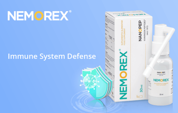 Nanopep NEMOREX premium peptide bioregulator sublingual spray 30 ml peptide bioregulator bottle Nanopep NEMOREX