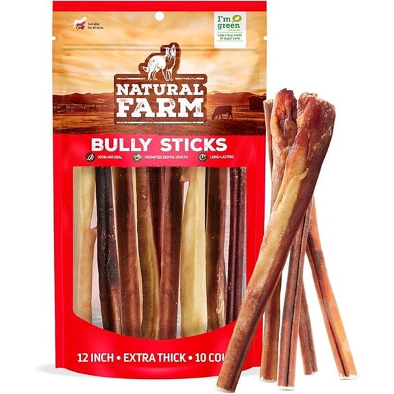 Natural Farm 12-Inch Beef Bully Sticks (10-Pack)