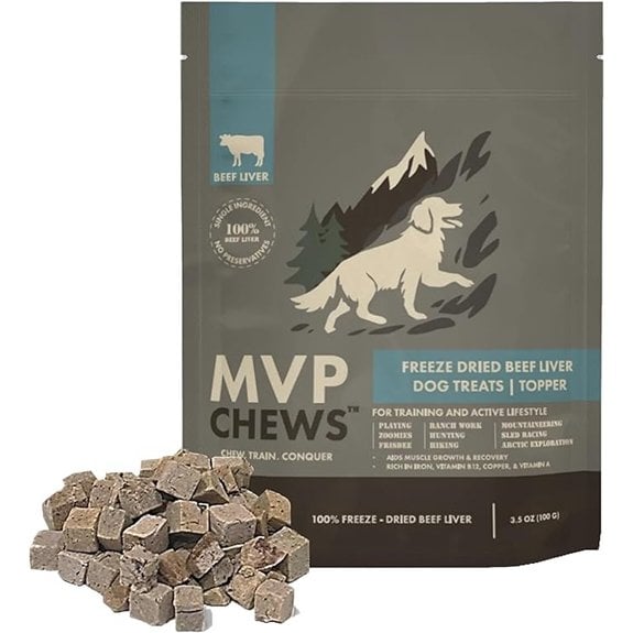 MVPChews Freeze Dried Beef Liver Dog Treats 3.5oz