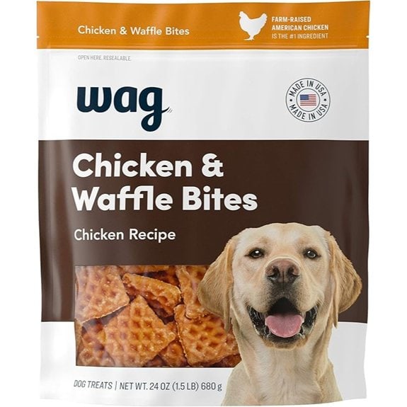 Wag Chicken and Waffle Bites Dog Treats 24oz