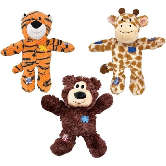 KONG Wild Knots Plush Dog Toys 3-Pack (Small/Medium)