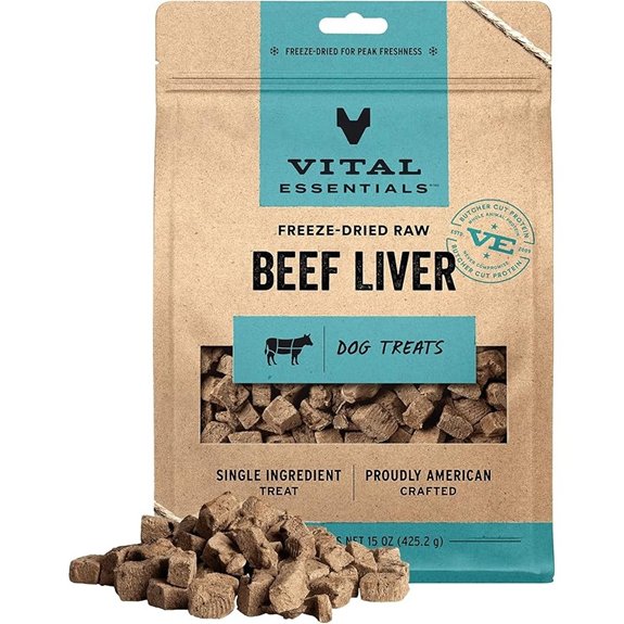 Vital Essentials Freeze Dried Beef Liver Dog Treats 15oz