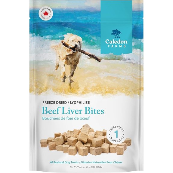 Caledon Farms Freeze Dried Beef Liver Bites Dog Treats 150 Grams/5.3OZ