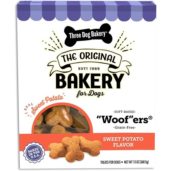 Three Dog Bakery Grain-Free Sweet Potato Dog Treats