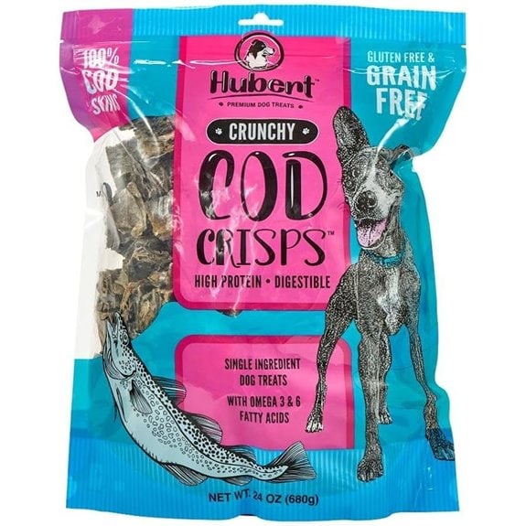 Hubert Pet Cod Skin Crisps Natural Dog Treats 1.5lbs