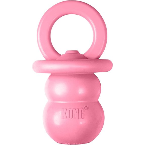 KONG Puppy Binkie Stuffable Rubber Teething Toy Pink