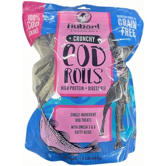 Hubert Pet Premium Cod Skin Rolls Dog Treats 1.5lb