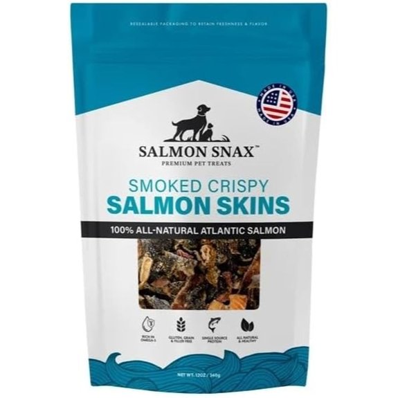 Smoked Crispy Salmon Skin Dog Treats (12 oz)