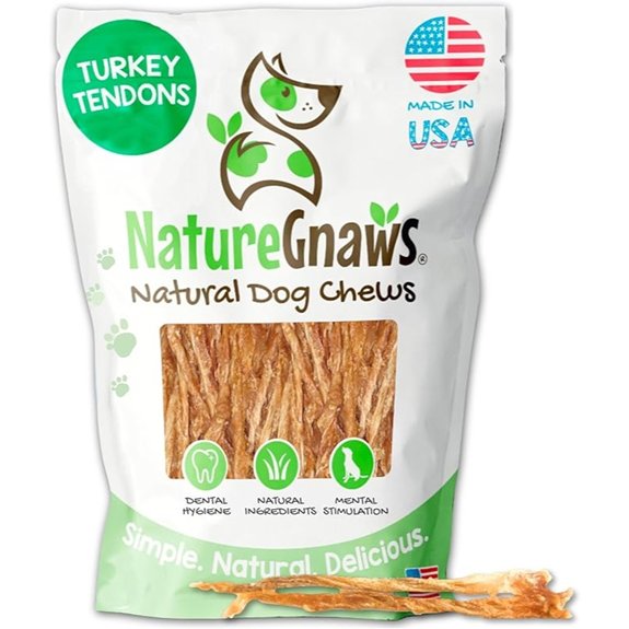 Nature Gnaws USA Turkey Tendons Dog Chews (1Lb)