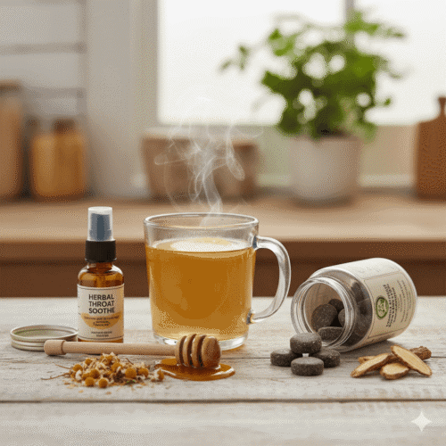 Natural sore throat remedy using honey and warm water