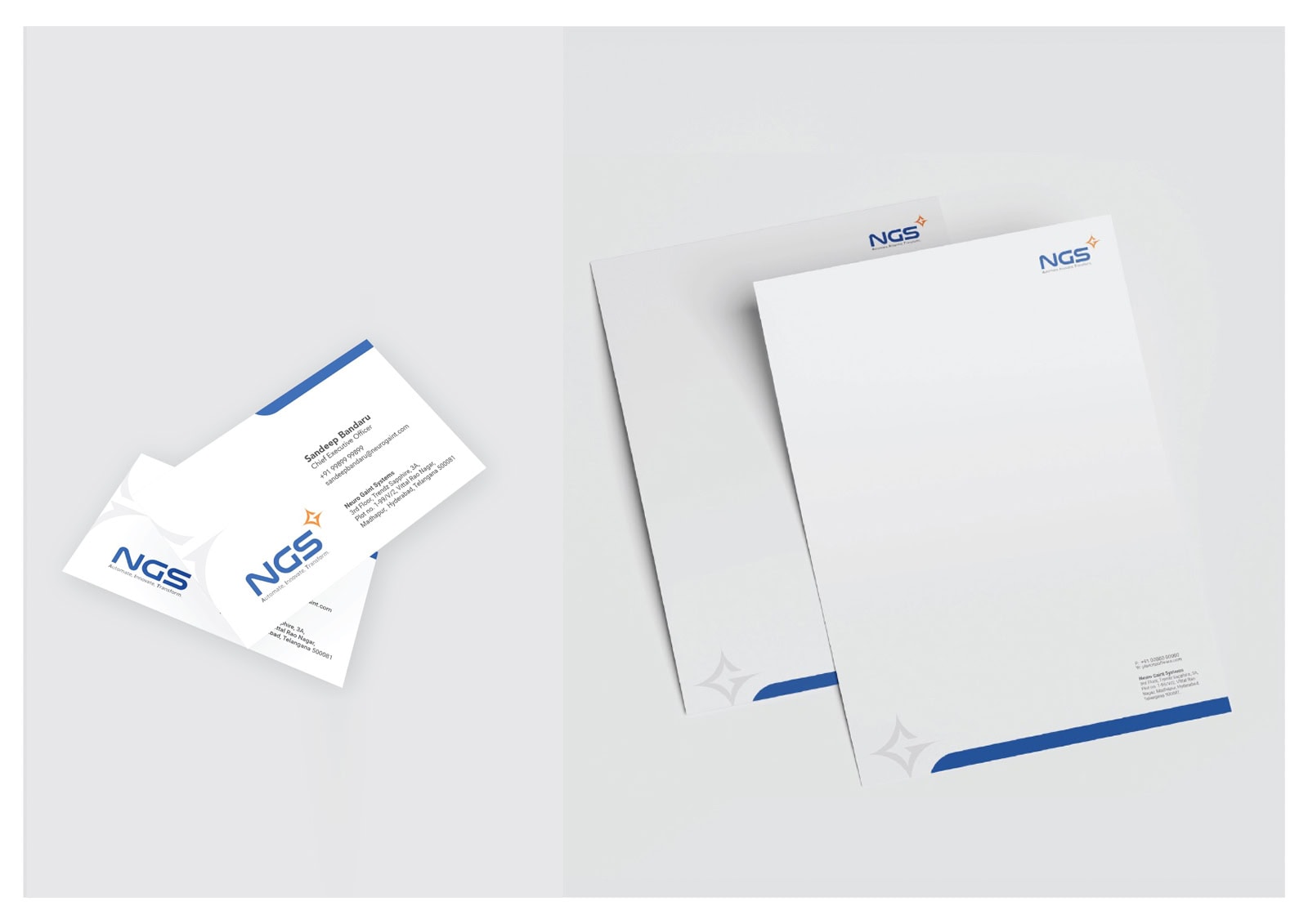 business card with letterhead