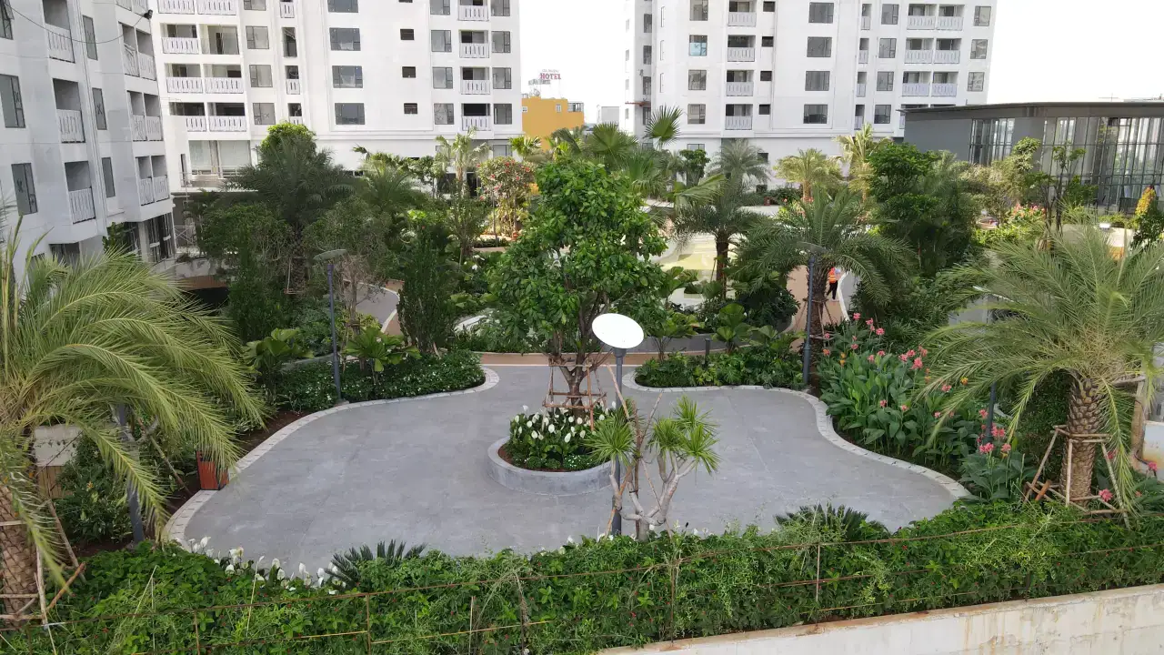Công viên cây xanh hoàn thiện cảnh quan