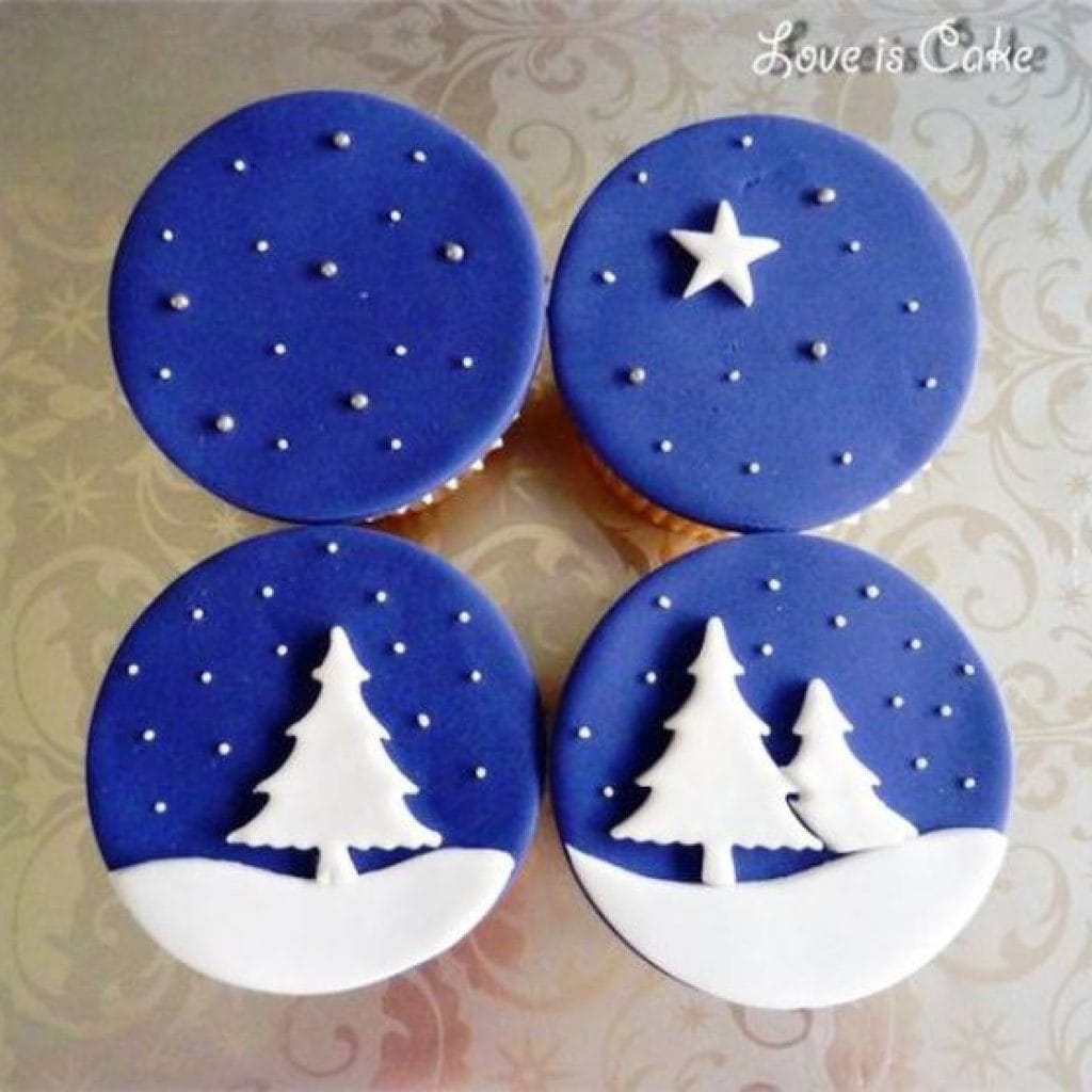 mesa posta de natal em azul