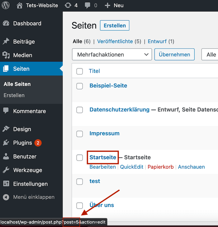 wordpress post id herausfinden in url