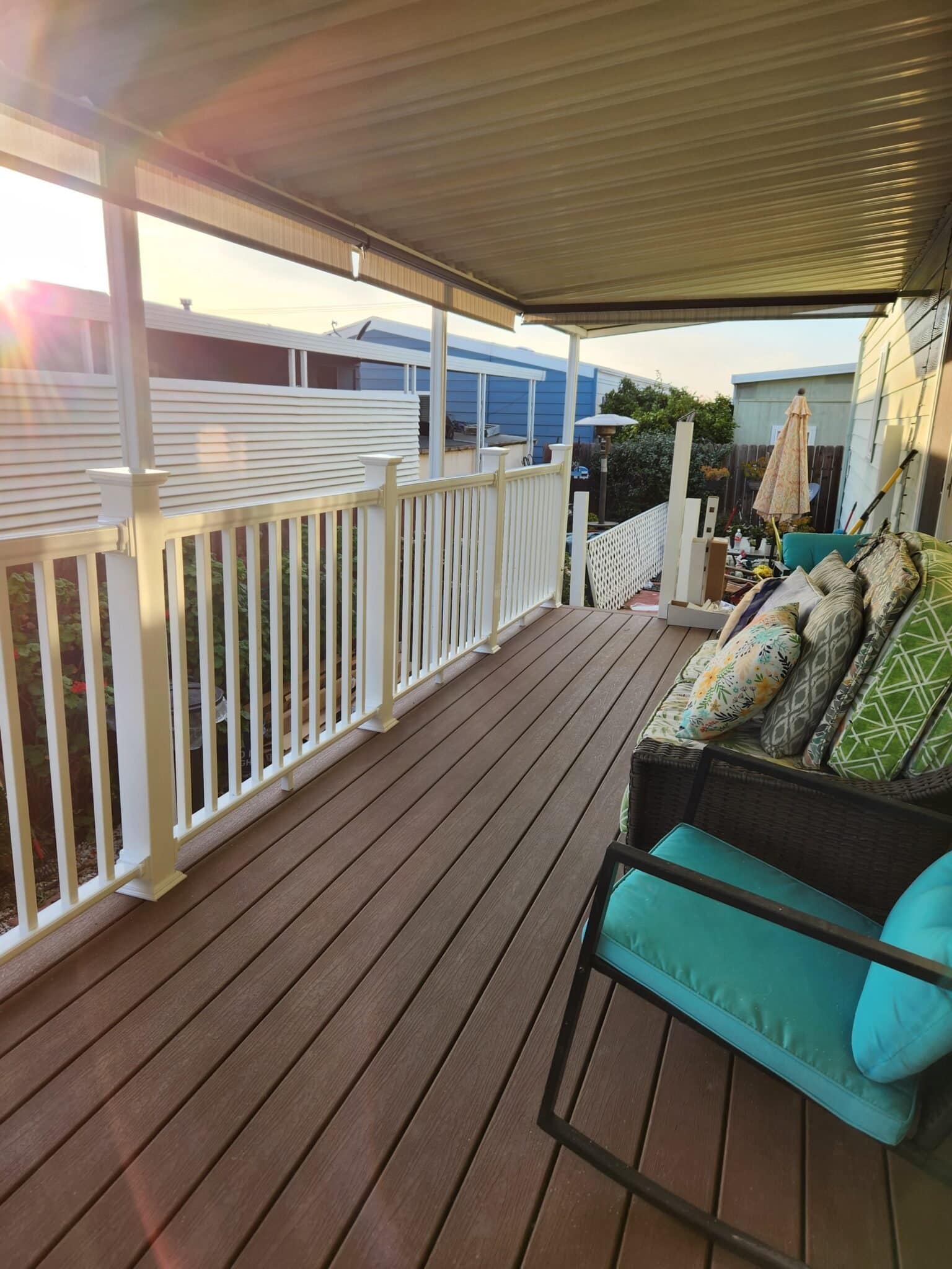 deck with chairs orange county