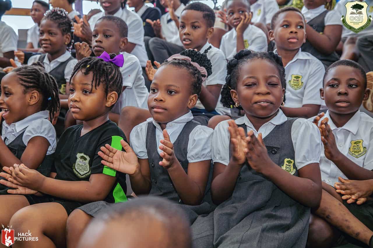 Students at OIS Benin participating in Service with the Heart activities
