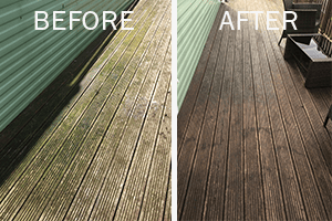 Enclean - before and after decking cleaning shots