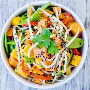 Roasted Veggies And Sweet Miso Noodle Salad