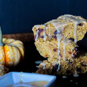 Gluten-Free Pumpkin Cranberry Scones With Nutmeg Glaze