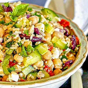 Moroccan Chickpea Rice Salad - Rice and Chickpea Salad