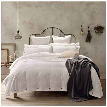 1. Doffapd Duvet Cover Queen, Washed Cotton Duvet Cover Set