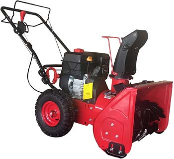 10. PowerSmart DB7622H Gas Snow Thrower, red, Black