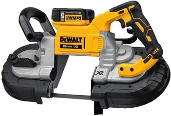 7. DEWALT 20V MAX Portable Band Saw Kit, Deep Cut (DCS374P2)