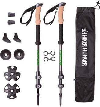 7. Hiker Hunger 100% Carbon Fiber Trekking Poles