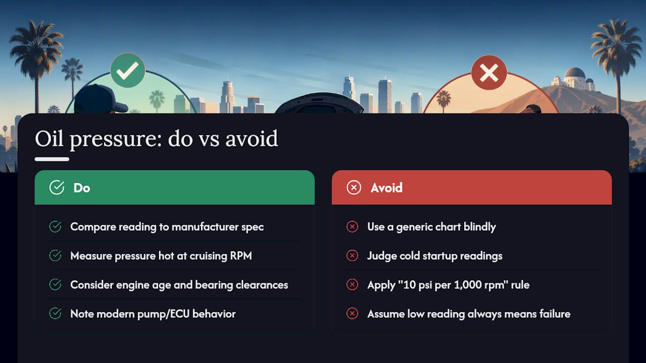 Normal vs. Abnormal Oil Pressure Ranges — overview diagram
