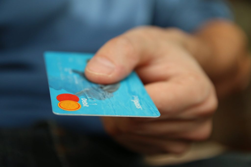 Somebody using a credit card