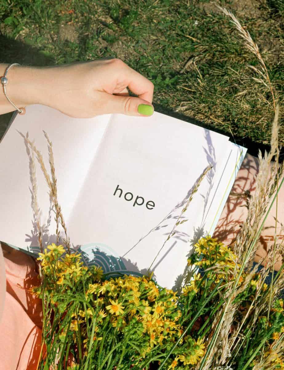 A book with the word Hope on a page