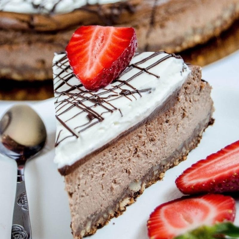 Cheesecake cu ciocolata si miez de nuca
